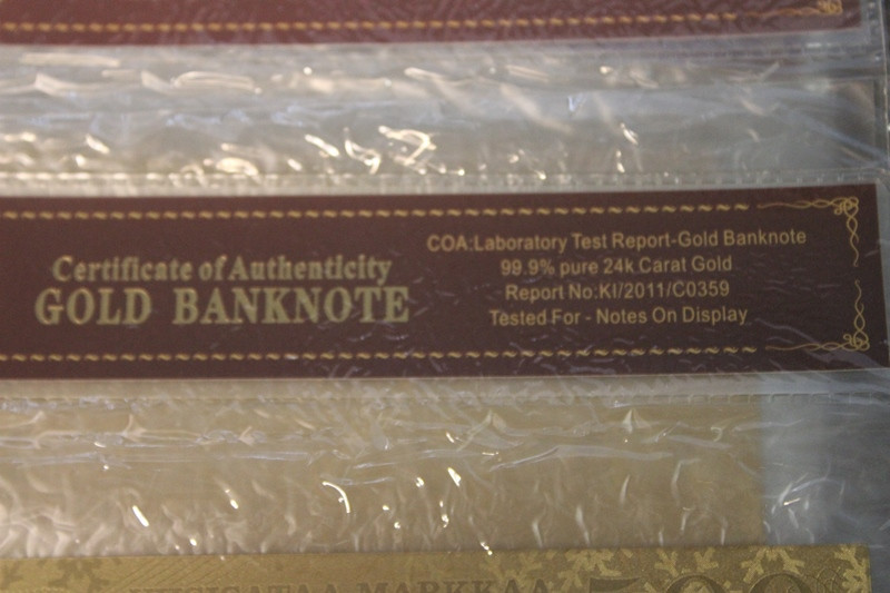 40 kpl Gold banknote certificate of authenticity kohde 14